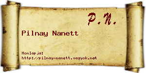 Pilnay Nanett névjegykártya